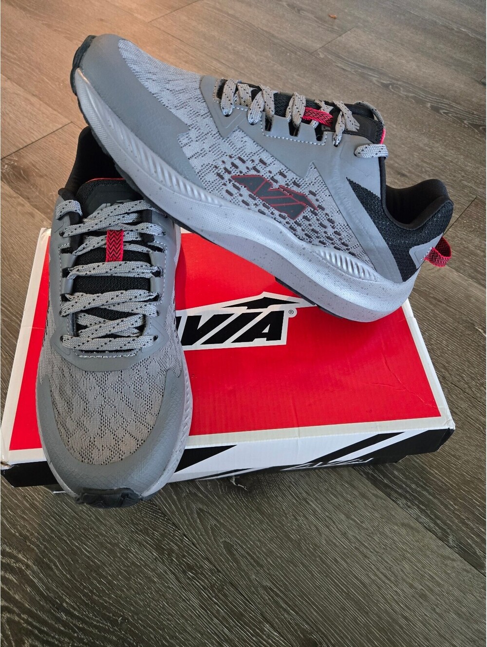 Avia Avi-Storm AA50081MNRB Men's 9 Gray Red Black Running Shoes New